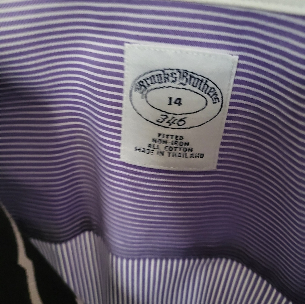 Book and Brothers long sleeve dress shirt color purple and white  Size 14 - Picture 3 of 3